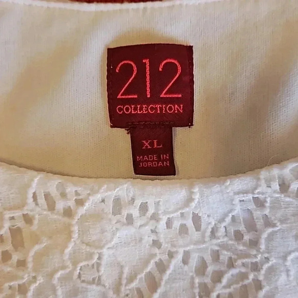 212 Collection White Eyelet Sleeveless Top Sz XL - Picture 4 of 6